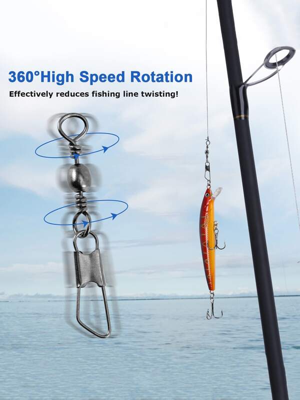 175pcs Barrel Swivels With Safety Snap Fishing Gear Equipment Swivels