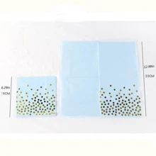 20入組一次性金箔波卡圓點餐巾紙,白色