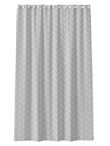 1pc PEVA Shower Curtain, Modern Geometric Pattern Waterproof Shower Curtain For Bathroom - Grey - View 5