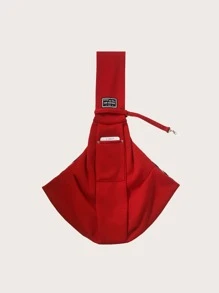 1入組寵物外出斜挎包單肩包，紅色 - 紅色 - 查看 2