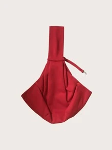 1入組寵物外出斜挎包單肩包，紅色 - 紅色 - 查看 4