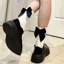 Calcetines de tripulación con diseño de lazo
