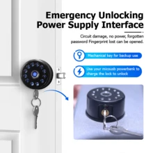 Tropernic 1pc Aluminum Alloy Smart Door Lock, Modern Black Lock For Home - Black - View 7