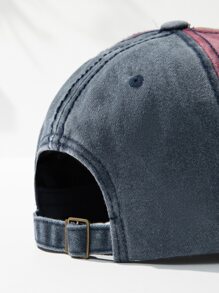 1pc Unisex Maroon Baseball Cap, Sun Protection Hat, Truck Driver's Hat With Colorblock, Embroidery, Vintage Number, Lightweight & Adjustable Size'