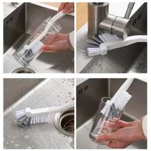 1入組乾淨狹窄刷塑膠清潔刷長柄奶瓶玻璃抹胸清潔平底鍋碗刷家庭廚房用具