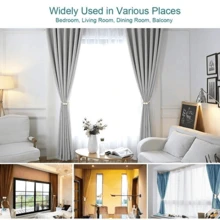 2件套磁性窗簾領帶、編織繩磁扣、用於固定窗簾和窗簾窗簾領帶扣、家庭臥室辦公室裝飾窗簾裝飾 - 金色 - 查看 10