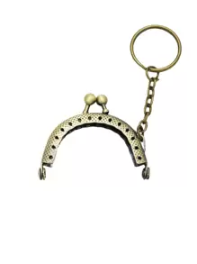 5入組半圓形方格紋皮革錢包框,適用於diy鑰匙扣,玩具,包,吊飾製作,5厘米鑰匙扣吊飾 - 彩色 - 查看 3