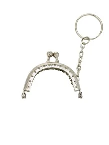 5入組半圓形方格紋皮革錢包框,適用於diy鑰匙扣,玩具,包,吊飾製作,5厘米鑰匙扣吊飾 - 彩色 - 查看 4