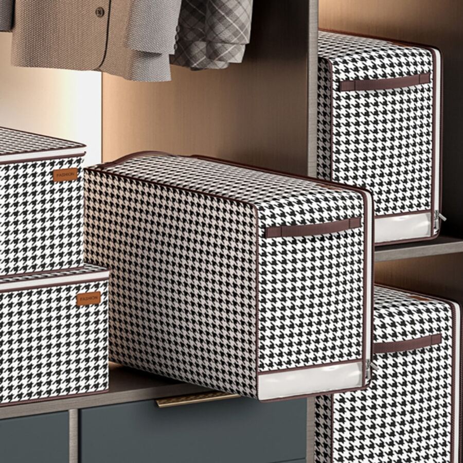 di grande capacità Borsa portaoggetto per vestiti Organizzatore per spesso tessuto come Consolatore , Coperta , Letto , con durevole zip , pieghevole e robusto , trasparente finestra