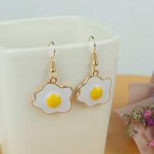 AIDSOTOU 5對可愛怪異有趣女式耳環獨特時髦酷耳環蘑菇瓶草莓雞蛋有趣美學吊墜耳環適合青少年女孩多件裝 - 彩色 - 查看 5