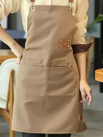 1 st förkläde, vattentätt och oljesäkert förkläde med fickor, universellt förkläde för kvinnor och män, för kaffebar, restaurang, multifunktionsförkläden, kök, badrum, hem, hushållsleverantörer