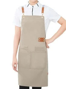 1 pièce Tablier, tablier imperméable et résistant à l'huile avec poches, tablier universel pour femmes et hommes, pour café-bar, restaurant, tabliers multifonctions, cuisine, salle de bain, maison, fournisseurs de produits ménagers