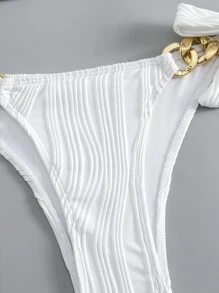 Chain Linked Halter Triangle Bikini Set Summer