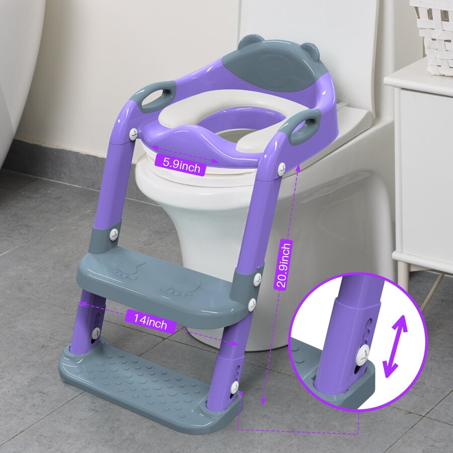 SKYROKU Toilet Potty Training Seat with Step Stool Ladder, Toddler Potty Seat for Kids and