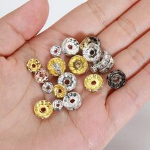 50Pcs/Pack 4 6 8 10mm Multicolor Rhinestone Rondelle Crystal Bead Loose Spacer Beads for DIY Jewelry Making Accessories - Multicolor - View 6