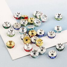 50Pcs/Pack 4 6 8 10mm Multicolor Rhinestone Rondelle Crystal Bead Loose Spacer Beads for DIY Jewelry Making Accessories - Multicolor - View 8