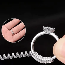 Set da 6 regolatori di misura anelli per donne, in silicone trasparente, per realizzare gioielli, spaziatori, misuratori, accessori, adattabili a quasi tutti gli anelli. Idea regalo per Pasqua, Festa della Mamma e del Papà, San Valentino, per la Scuola - Bianco - Visualizzare 8