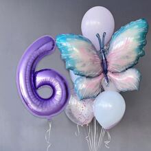 10 个巨型渐变粉紫色蝴蝶气球，40 英寸 0-9 数字气球，生日快乐气球，迎婴派对，生日派对装饰品 - 紫色 - 查看 7