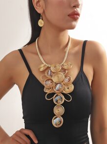 3 piezas/set Set joya flor & espiral con diseño colgante personalizado bohemio vacación estilo de mujeres