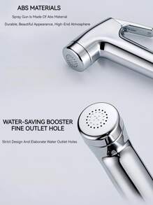 浴室廁所淋浴適配器噴霧器坐浴盆淋浴噴頭水嘴噴霧灑水器浴室配件 - 銀色 - 查看 4
