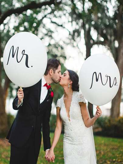 2pcs European Style Wedding Photo Props Decoration, Mr & Mrs Balloon, 36 Inch