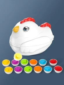 1pc Matching Early Education Color Shape Recognition Simulation Egg Toy - White - View 2