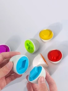 1pc Matching Early Education Color Shape Recognition Simulation Egg Toy - White - View 3