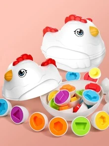 1pc Matching Early Education Color Shape Recognition Simulation Egg Toy - White - View 4