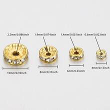 50Pcs/Pack 4 6 8 10mm Multicolor Rhinestone Rondelle Crystal Bead Loose Spacer Beads for DIY Jewelry Making Accessories - Multicolor - View 4