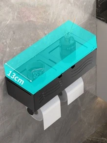 1pc Multifunction Tissue Storage Rack - Black - View 5