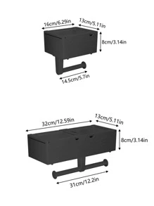 1pc Multifunction Tissue Storage Rack - Black - View 8