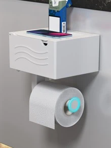 1pc Multifunction Tissue Storage Rack - Black - View 7