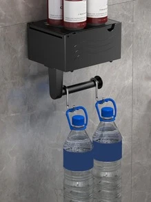 1pc Multifunction Tissue Storage Rack - Black - View 6