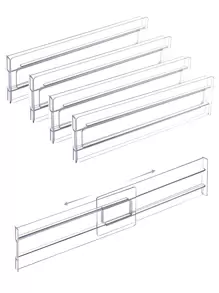 4pcs/Set Clear Plastic Drawer Divider Organizer, Adjustable For Clothing, Kitchen Utensils And Office Storage Decorations Autumn Decor Festival Decor Room Decor Home Decor Fall Decor Bedroom Decor - Clear - View 2