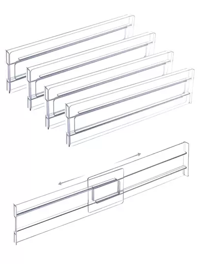 4pcs/Set Clear Plastic Drawer Divider Organizer, Adjustable For Clothing, Kitchen Utensils And Office Storage  Decorations   Autumn Decor Festival Decor Room Decor Home Decor Fall Decor Bedroom Decor