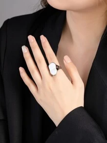 2 Chiếc Pháp Ins Phong Cách Độc Đáo Hình Vỏ Sò Màu Trắng Nhẫn/Trang Sức Tay Cho Món Quà Của Phụ Nữ/Mặc Dự Tiệc - Nhiều màu - Xem 4