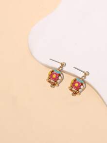 1對五顏六色的水滴和3d鐘形耳環,帶有新鮮的歐美風格 - 彩色 - 查看 4