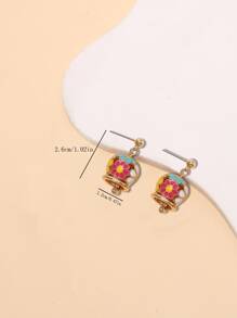 1對五顏六色的水滴和3d鐘形耳環,帶有新鮮的歐美風格 - 彩色 - 查看 5