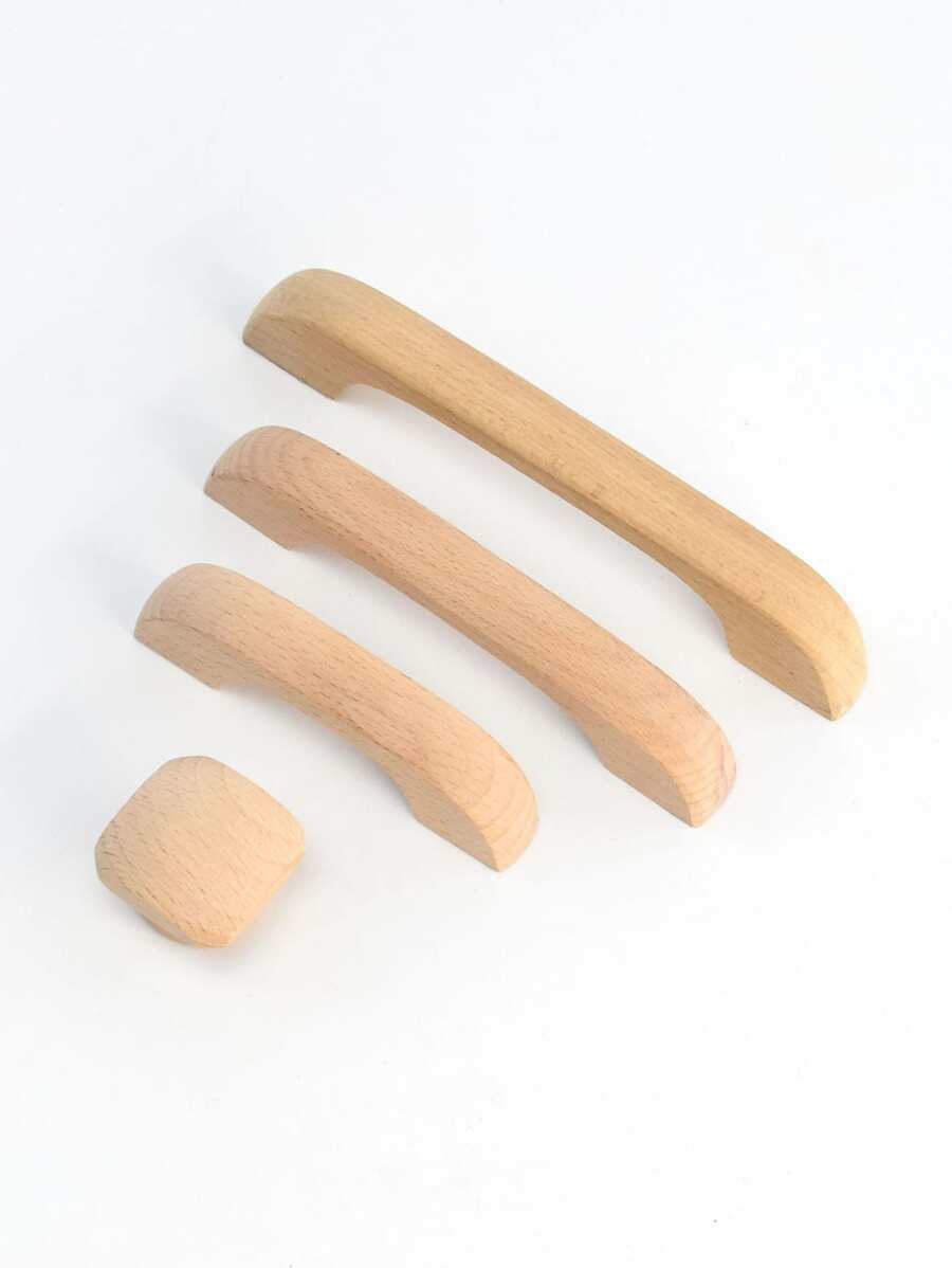1pc Wooden Drawer Pull, Minimalist Drawer Handle For Household - Multicolor - View 1