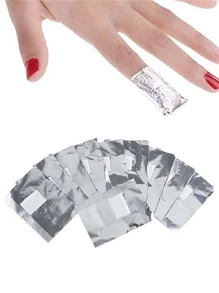 100Pcs Nail Art Foil Wraps Nail Art Foil Manicure Tin Foil Light Therapy Nail Remover Tin Foil - Silver - View 4