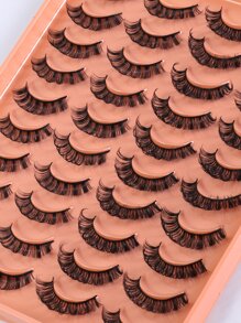 假睫毛，20 對超長假睫毛立體假睫毛自然交叉全假睫毛眼睫毛延長假睫毛假睫毛條
