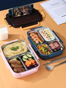 1pc Stainless Steel Lunch Box - Pink - View 1