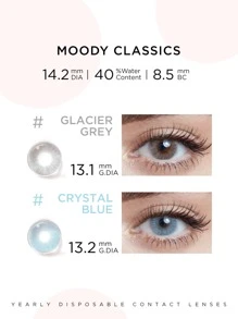 moody 年度一次性彩色隱形眼鏡喜怒無常經典系列，可愛自然素色美瞳隱形眼鏡，韓版美麗舒適大眼睛鏡片適合女士和女孩，甜甜圈棕色 - 1 年，1 對 - Dount Brown - 查看 7