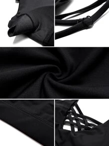 SHEKINI 前交叉運動型文胸 - 黑色 - 查看 6