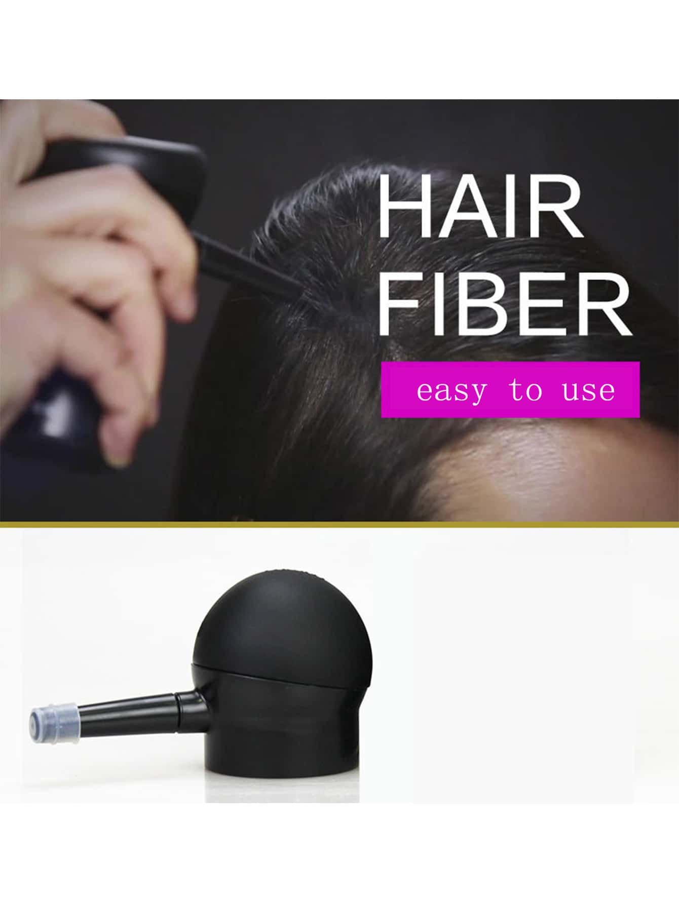 发际线粉末喷雾瓶，1 件硅胶黑色头发修复头发造型喷雾瓶，适用于专业美发沙龙