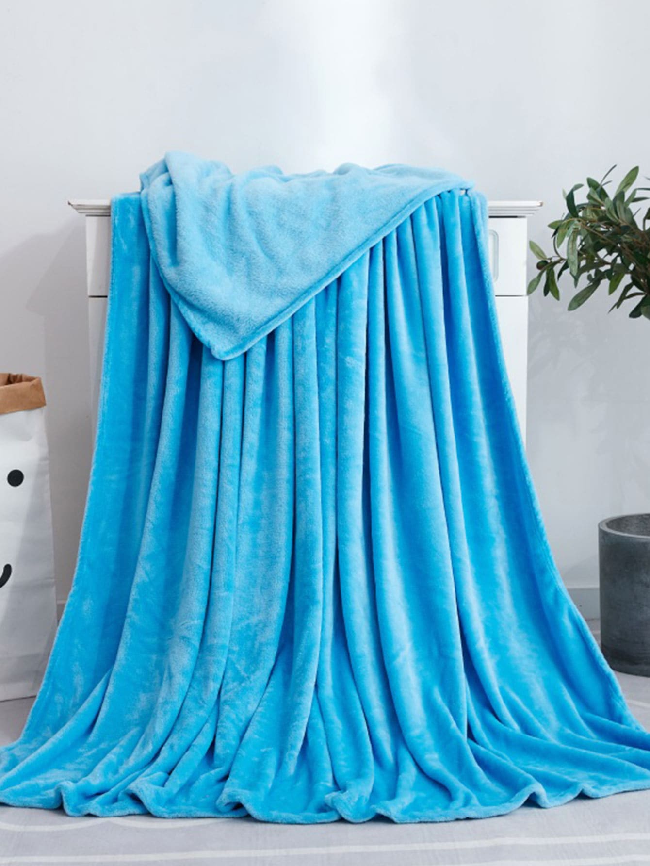 Chăn màu trơn - Xanh đậm - Xem 1