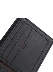 Ví Nam Da PU Thời Trang Ví Mềm Ví Nhiều Khe Cắm Thẻ Ví Ngắn - màu đen - Xem 6