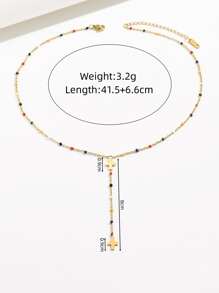 Trang trí hạt thời trang Cross Charm Y Lariat Vòng cổ cho phụ nữ để trang trí hàng ngày - Vàng - Xem 4