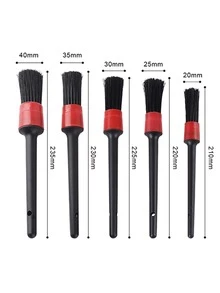 5pcs Multi-Function Car Cleaning Brush Set - Black - View 7