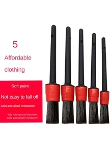 5pcs Multi-Function Car Cleaning Brush Set - Black - View 4